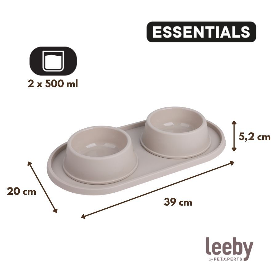 Leeby Comedero Doble de Pl&aacute;stico para perros y gatos, , large Imagen numero 4